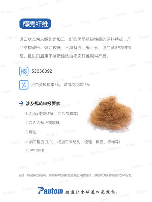 椰殼纖維進口申報流程